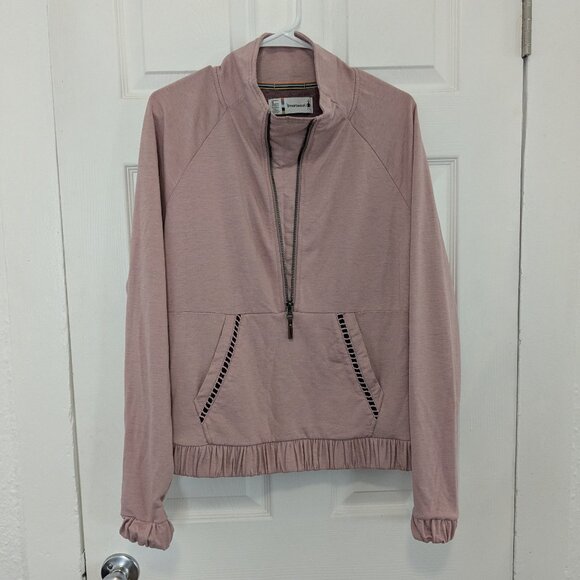 Smartwool Active Reset Pullover 1/2 Zip Womens Medium Woodrose Pink Long Sleeve - Picture 1 of 9